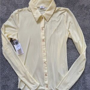 Wilfred Light Yellow Button Down Shirt